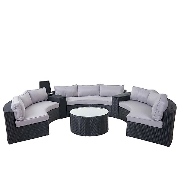 MCW Luxus Poly-Rattan-Garnitur Savoie Sitzgruppe Lounge-Set XXL Sofa Rund A günstig online kaufen