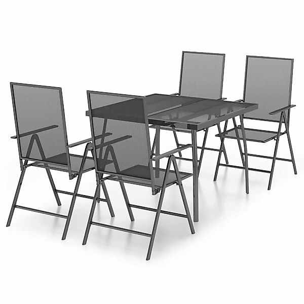Vidaxl 5-tlg. Garten-essgruppe Anthrazit Stahl günstig online kaufen