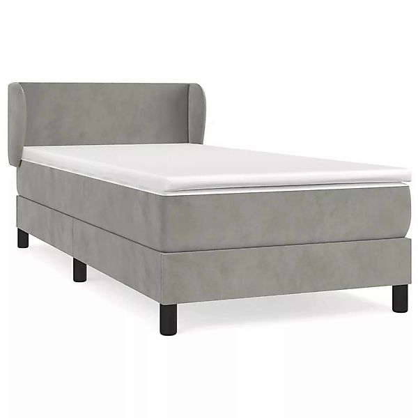 vidaXL Boxspringbett mit Matratze Hellgrau 100x200 cm Samt1388325 günstig online kaufen