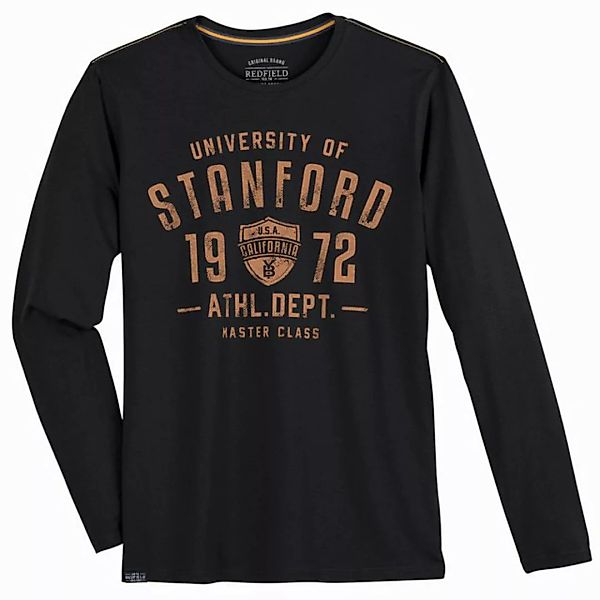 redfield Rundhalsshirt Redfield Übergrößen Langarmshirt schwarz STANFORD günstig online kaufen