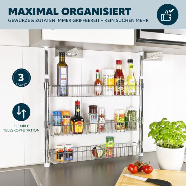 bremermann Küchenregal Teleskop-Gewürzregal, Teleskopregal mit 3 günstig online kaufen