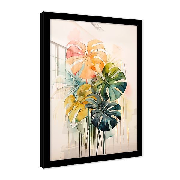 Wallarena Poster Blätter Monstera Wohnzimmer Schlafzimmer günstig online kaufen