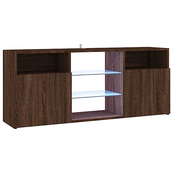 Vidaxl Tv-schrank Mit Led-leuchten Braun Eichen-optik 120x30x50 Cm günstig online kaufen