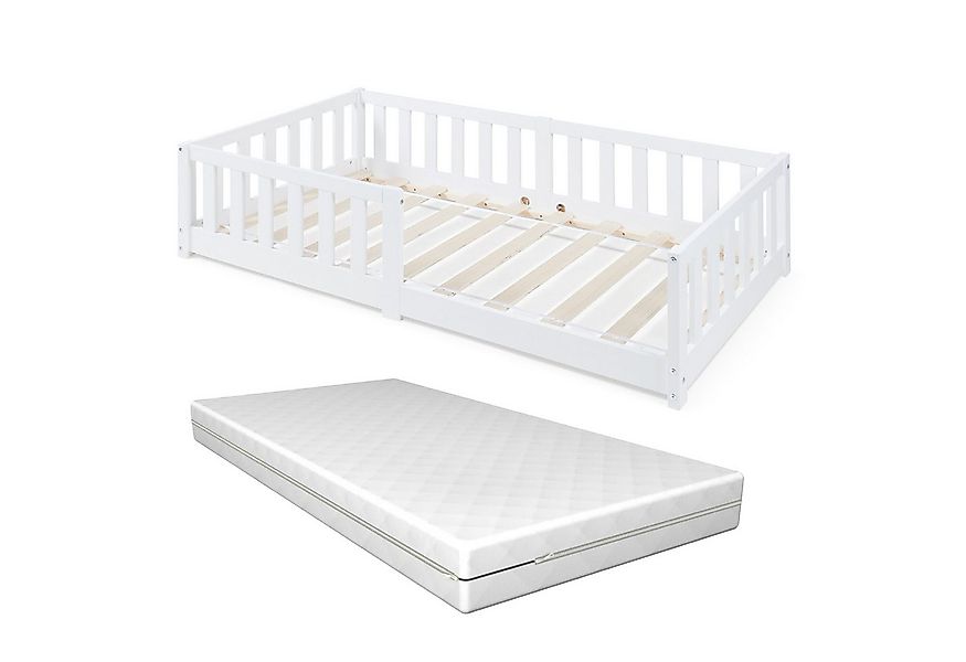 en.casa Kinderbett, »Tanna« mit Matratze 80 x 160 cm Montessori Kiefernholz günstig online kaufen