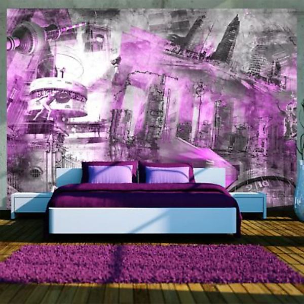 artgeist Fototapete Berlin - Collage (violett) mehrfarbig Gr. 150 x 105 günstig online kaufen