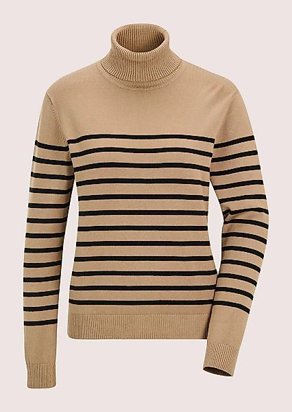 MADELEINE Longpullover "Strickpullover Eleganter Streifenpullover mit Stehk günstig online kaufen