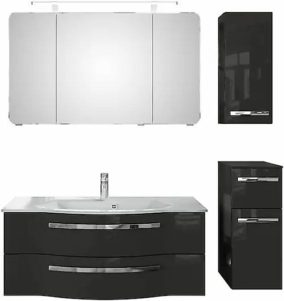 Saphir Badmöbel-Set »Serie 4005, vormontiert, Glaswaschbecken, Spiegelschra günstig online kaufen