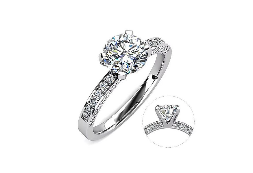 ROUGEMONT Verlobungsring Funkelnder Moissanit Solitär Ring 925 Silber 1,0ct günstig online kaufen