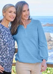 GOLDNER Longshirt Elegante Bluse mit Zierblende, günstig online kaufen