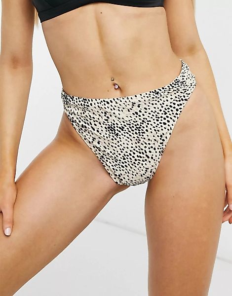 Hollister – Bikinihose mit Animalprint und hohem Bund-Mehrfarbig günstig online kaufen