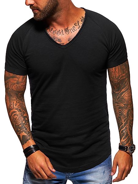 Style-Division T-Shirt mit V-Ausschnitt für Herren V-Neck Shirt Basic im Ov günstig online kaufen