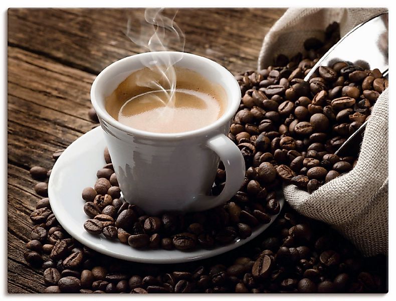 Artland Wandbild "Heißer Kaffee - dampfender Kaffee" Getränke 1 Stk. tlg. a günstig online kaufen