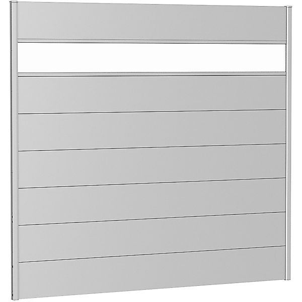 Biohort Wandpaneel Sichtschutz m. Acrylglas 200 cm x 180 cm Silber-Metallic günstig online kaufen