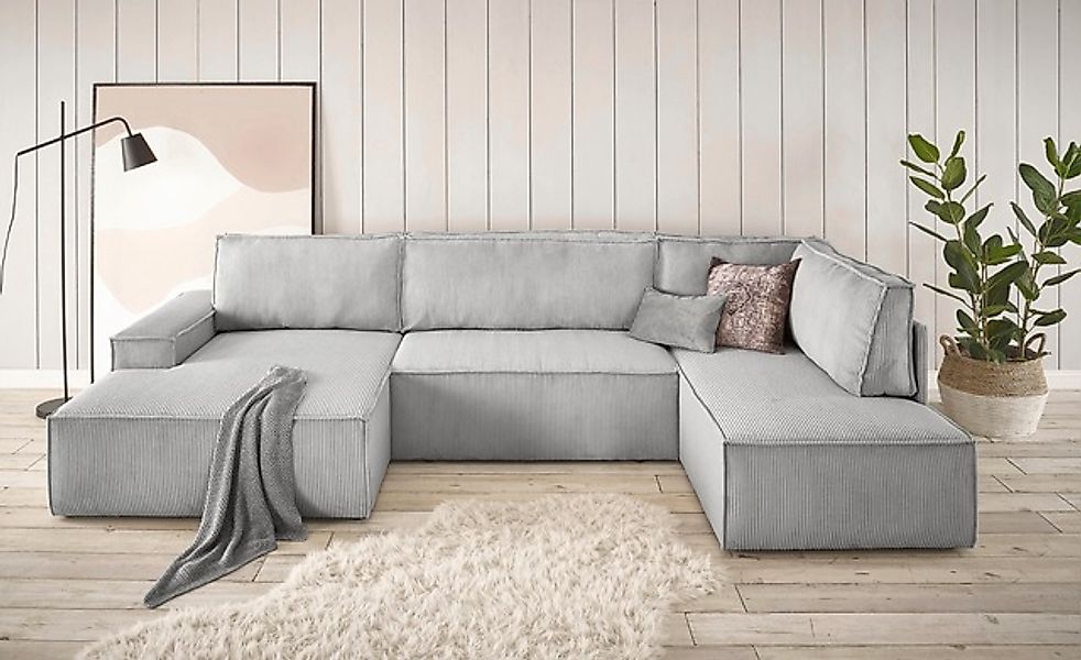 Home affaire Wohnlandschaft »SHERWOOD 329 cm, U-Form, Schlafsofa,« Schlaffu günstig online kaufen
