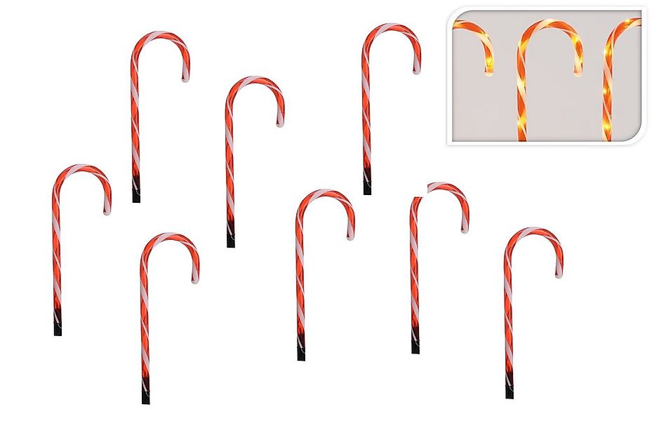 Spetebo LED Dekolicht Zuckerstangen mit 7 LED - 8 Stück im Set - Timer, 8 L günstig online kaufen