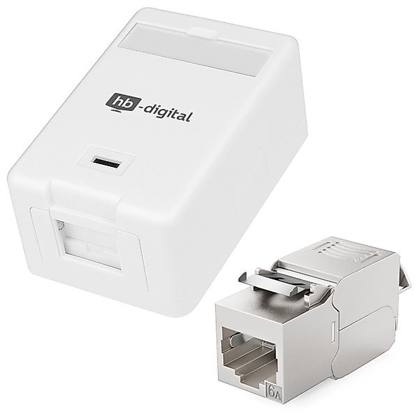 hb-digital Set Anschlussbox 1 Port Keystone Module CAT 6a günstig online kaufen