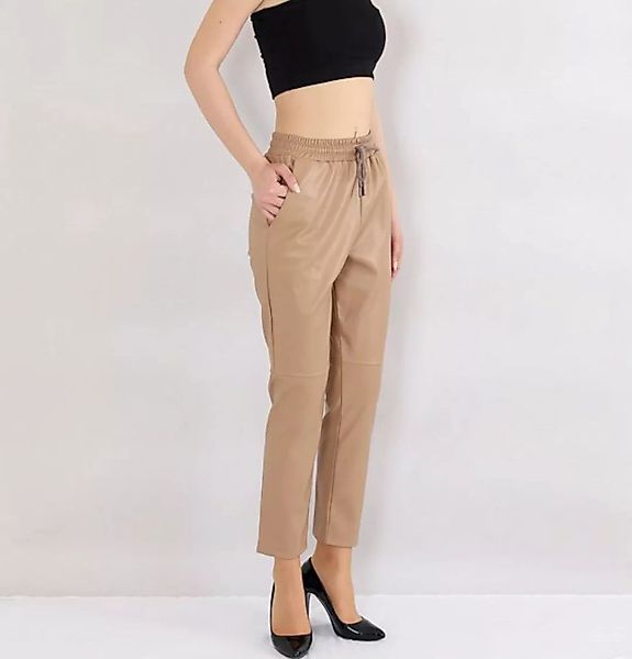 fashionshowcase Lederimitathose Damen Hose in Lederoptik Mittlere Taille mi günstig online kaufen