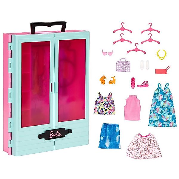 Barbie Puppenhausmöbel Barbie Kleiderschrank mit Kleidung günstig online kaufen