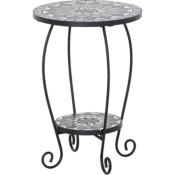 Siena Garden Gartentisch Como Rund Keramik Grau 41 cm x 41 cm günstig online kaufen