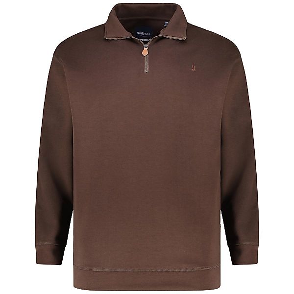 North Sweatshirt mit Troyerkragen Farbe braun Größe: 3XL günstig online kaufen