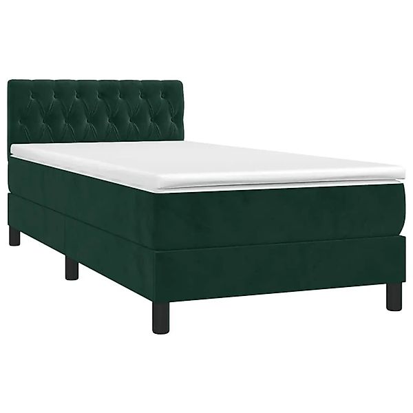 vidaXL Boxspringbett mit Matratze Dunkelgrün 90x200 cm Samt 3141464 günstig online kaufen