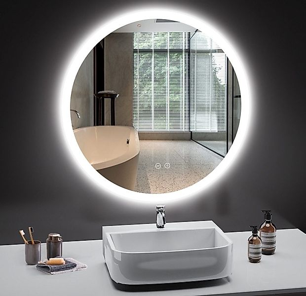 PESENXAN Badspiegel Badezimmerspiegel Wandspiegel, Runder Badspiegel günstig online kaufen