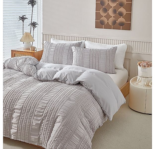 BYSURE Bettwäsche, Getuftet Streifen Boho Bettwäsche günstig online kaufen