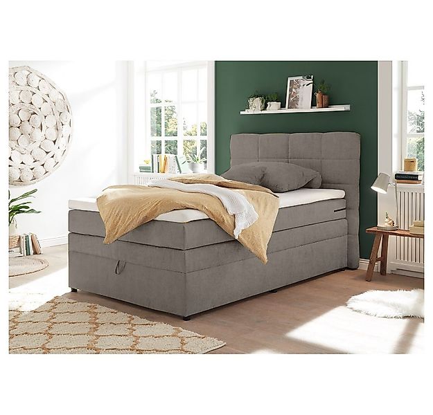 Lomadox Boxspringbett TEREZIN-09, Jugendbett, 120x200, mit Bettkasten, Härt günstig online kaufen