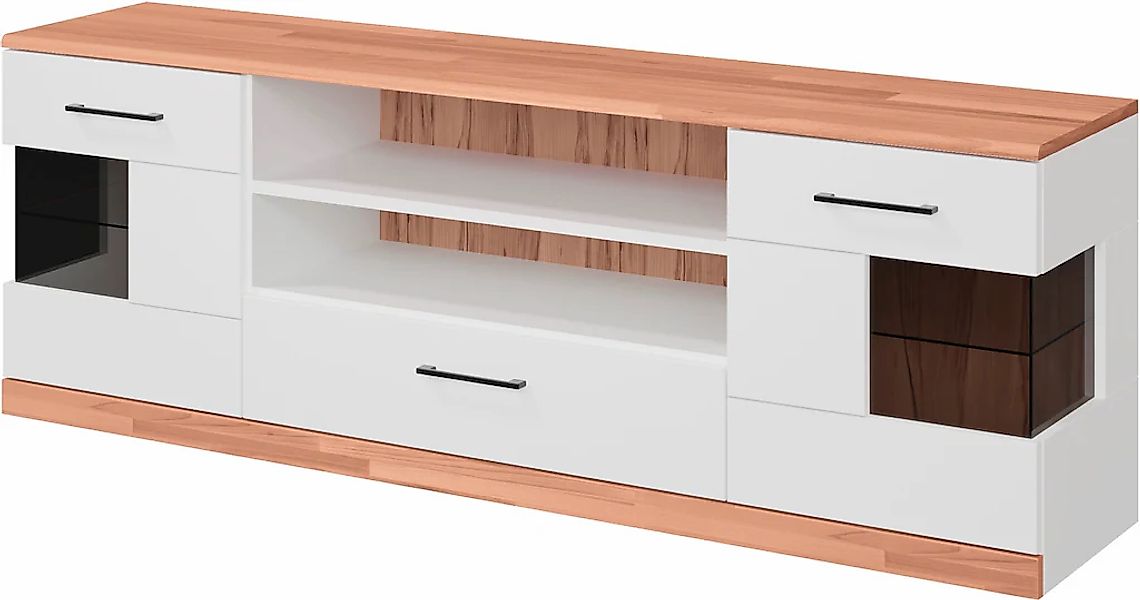 Home affaire Lowboard "Ribe,160cm breit,55cm hoch,Oberplatte massiv", Oberp günstig online kaufen