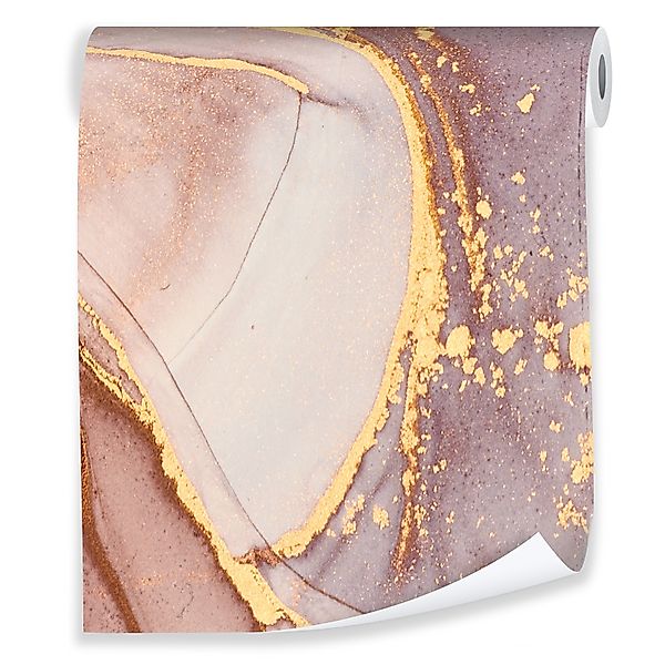 Wallarena Vliestapete Rosa Gold Marmor Abstrakt günstig online kaufen