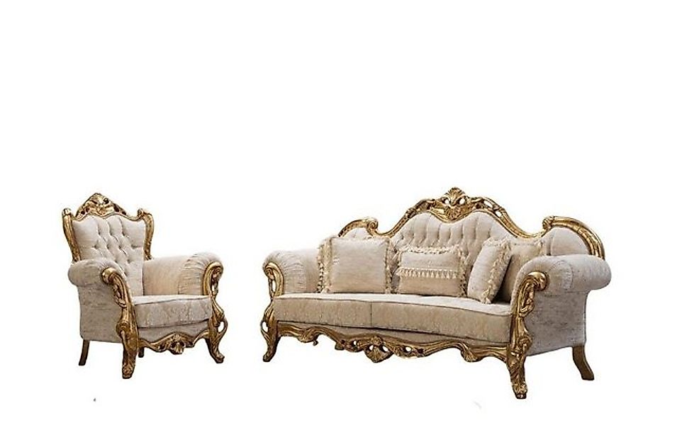 Xlmoebel Sofa Klassische Möbel Sofa-Set mit 3-Sitzer Couch und Sessel, 2 Te günstig online kaufen