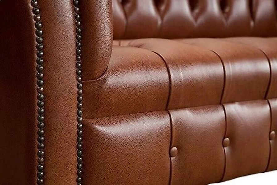 Xlmoebel Chesterfield-Sofa Chesterfield Polster Sofa 3 Sitzer 100% Leder So günstig online kaufen
