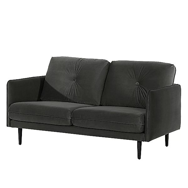 home24 Norrwood Sofa Pigna II 2,5-Sitzer Grau Samt 168x86x94 cm günstig online kaufen