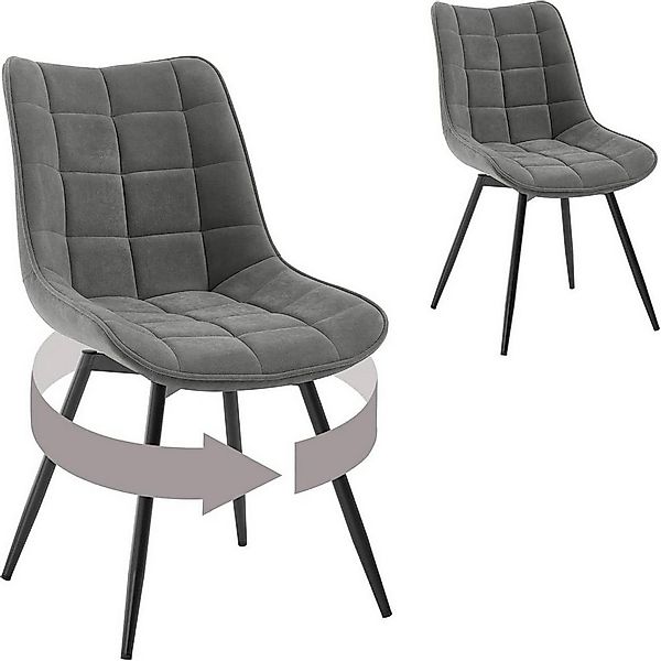 Woltu Esszimmerstuhl (2 St), mit Rückenlehne, Sitzfläche aus Samt, Metallbe günstig online kaufen