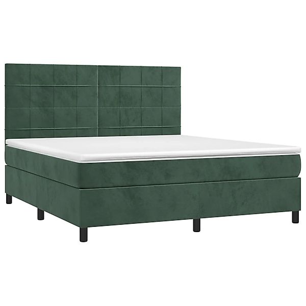 vidaXL Boxspringbett mit Matratze & LED Dunkelgrün 180x200 cm Samt 3136140 günstig online kaufen