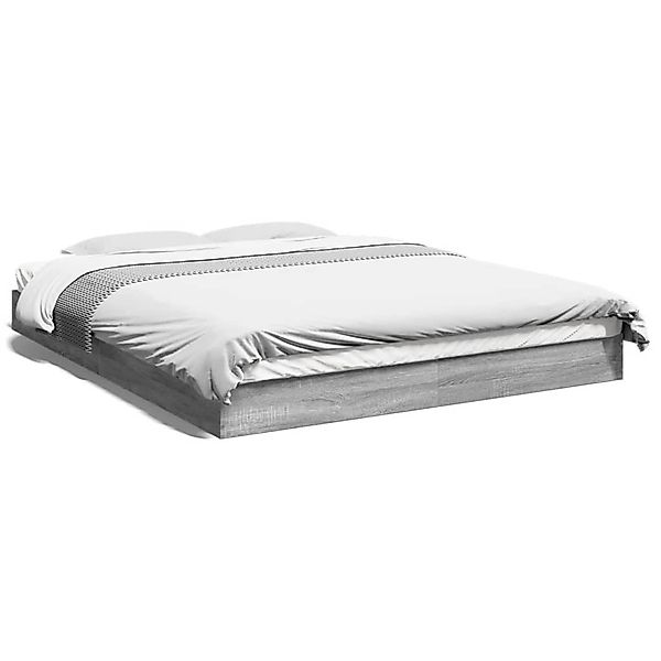 vidaXL Bettgestell ohne Matratze Grau Sonoma 160x200 cm Holzwerkstoff 84201 günstig online kaufen