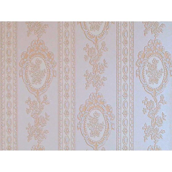 Bricoflor Shabby Tapete mit Glitzer Wandtapete mit Orment in Weiß Rosa Roma günstig online kaufen