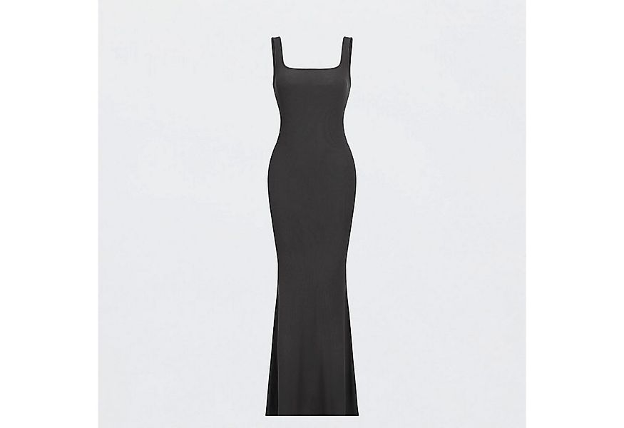 cfab by creamy fabrics Jerseykleid Ribbed Tank Top Maxikleid-Ash Brown-M (1 günstig online kaufen