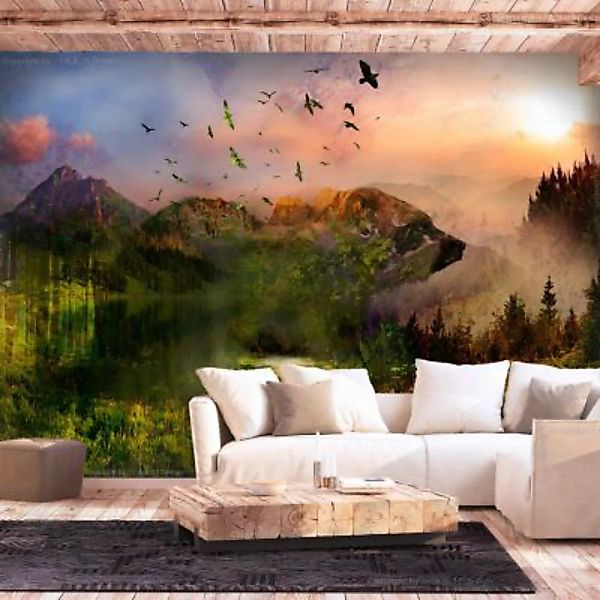 artgeist Fototapete Bear in the Mountain mehrfarbig Gr. 200 x 140 günstig online kaufen