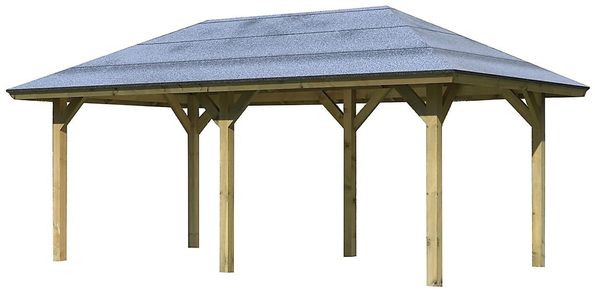 Karibu Pavillon "Bergen 2", (Set), BxTxH: 592x338x290 cm, mit H-Pfostenanke günstig online kaufen