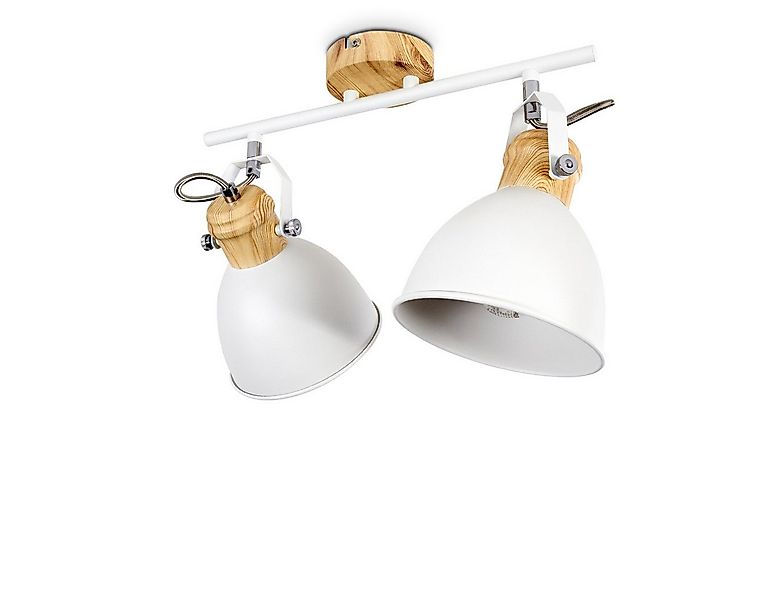 hofstein Deckenleuchte »Verago« Deckenlampe aus Metall in Weiß/Holzoptik, o günstig online kaufen