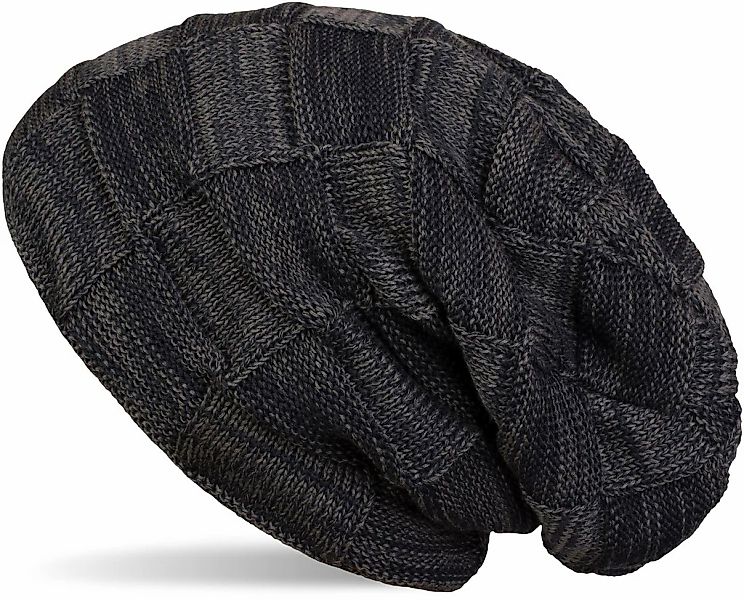 styleBREAKER Strickmütze "Feinstrick Beanie mit Karo Strick" 1 Stk. günstig online kaufen