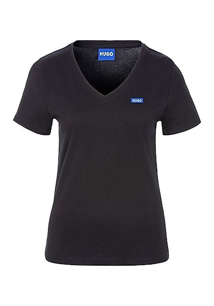 HUGO Blue T-Shirt Classic V mit Logo, V-Ausschnitt günstig online kaufen