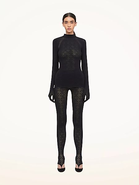Wolford - Intricate Sheer Pattern Leggings, Frau, black, Größe: M günstig online kaufen