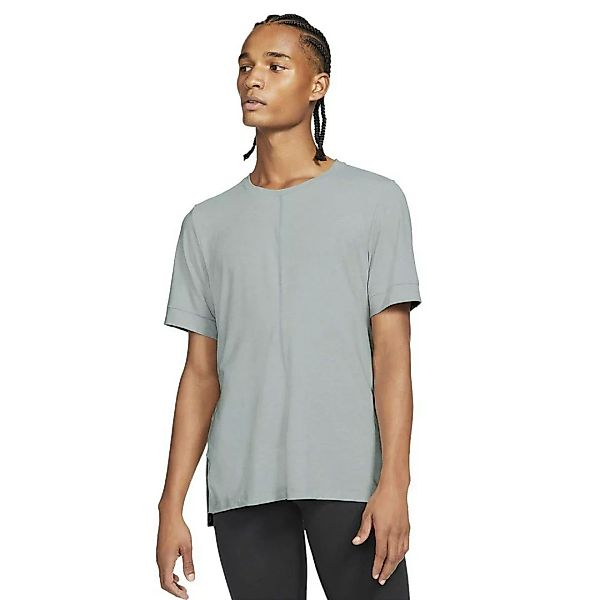 Nike Yoga Dri Fit Kurzärmeliges T-shirt M Lt Smoke Grey / White / Black günstig online kaufen