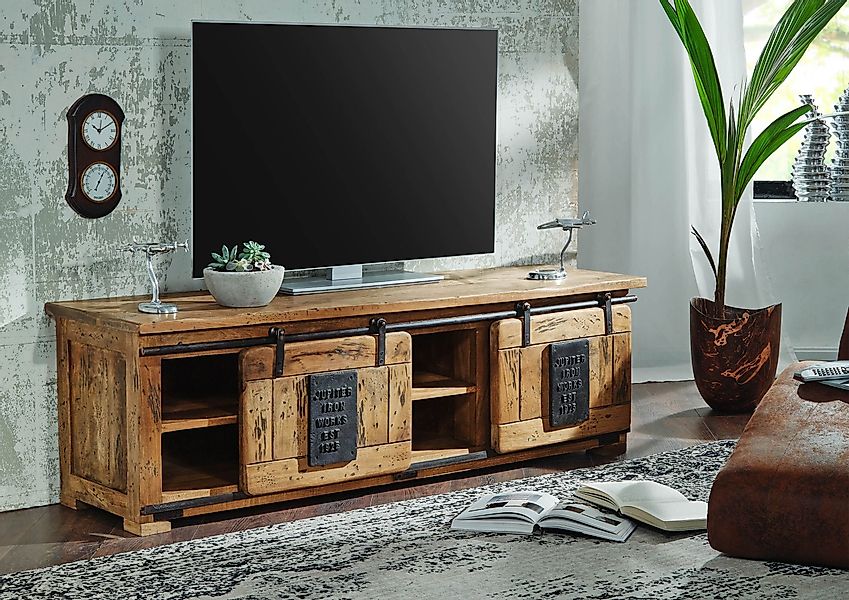 Massivmoebel24 TV-Board (Massivholz), Mango 160x45x50 natur günstig online kaufen