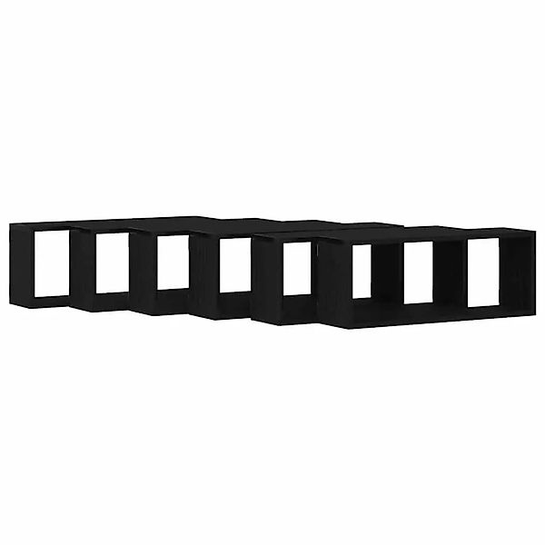 vidaXL Wandregale mit Regal 6 Stk Schwarz Eichen-Optik 60 x 15 x 23 cm 8626 günstig online kaufen