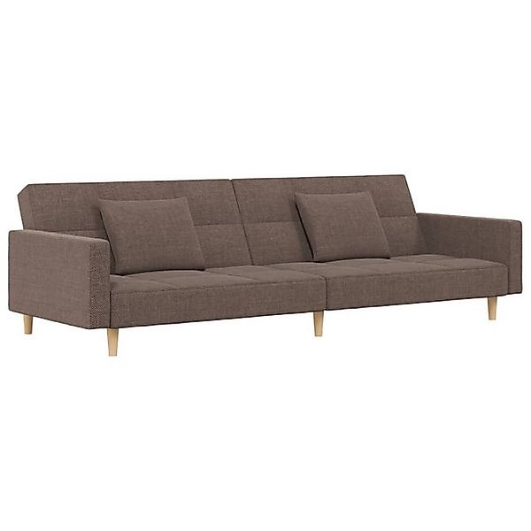 vidaXL Schlafsofa, Sofa 2-Sitzer mit 2 Kissen Taupe Stoff günstig online kaufen