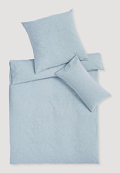 hessnatur Chambray Bettwäsche-Set aus Bio-Baumwolle mit Leinen - blau - Grö günstig online kaufen