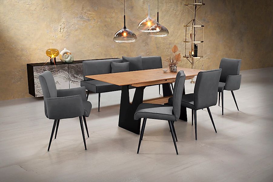 K+W Komfort & Wohnen Essgruppe "Giacomo I" 6 Stk. tlg. 2 Stühle und 2 Armle günstig online kaufen